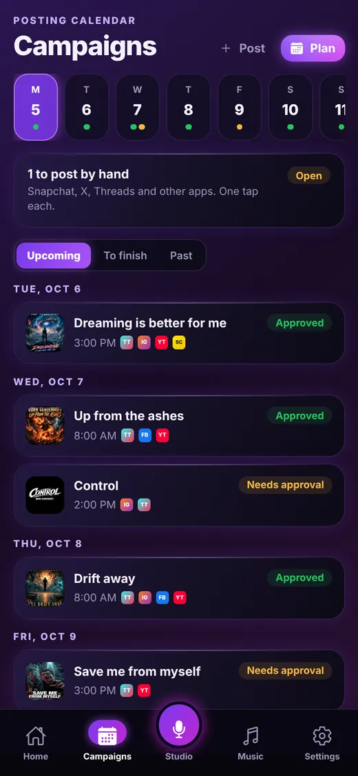 Beacon Reach posting calendar