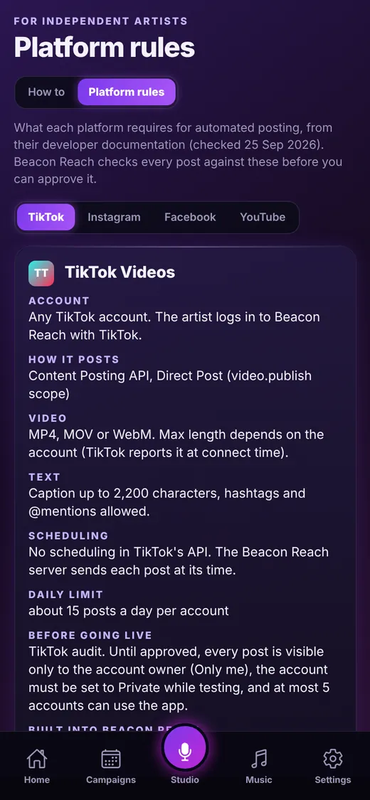 Platform rules guide for TikTok